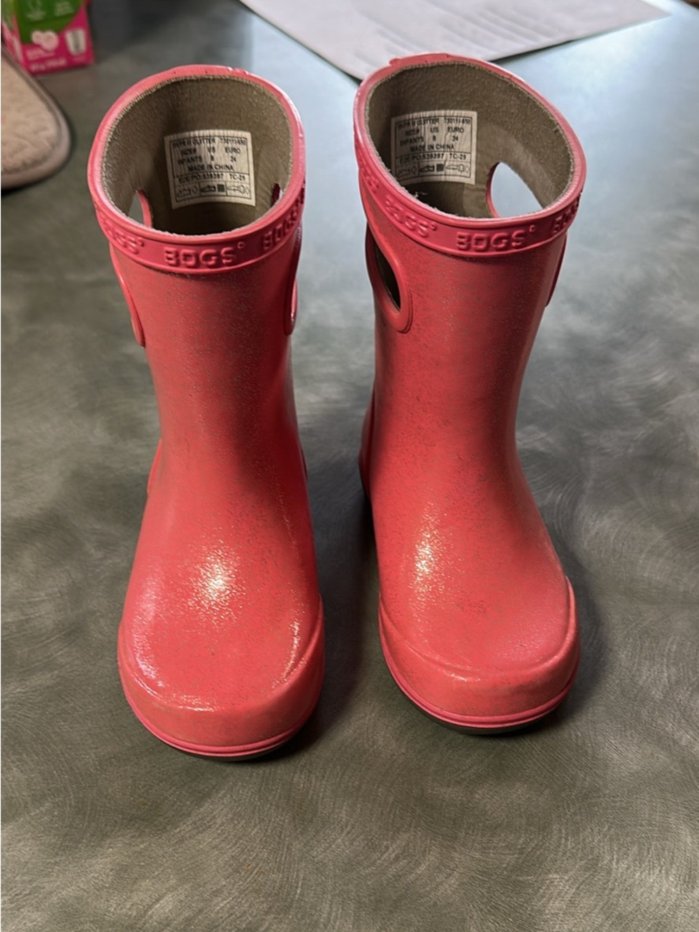 EUC toddler sparkly rain boots